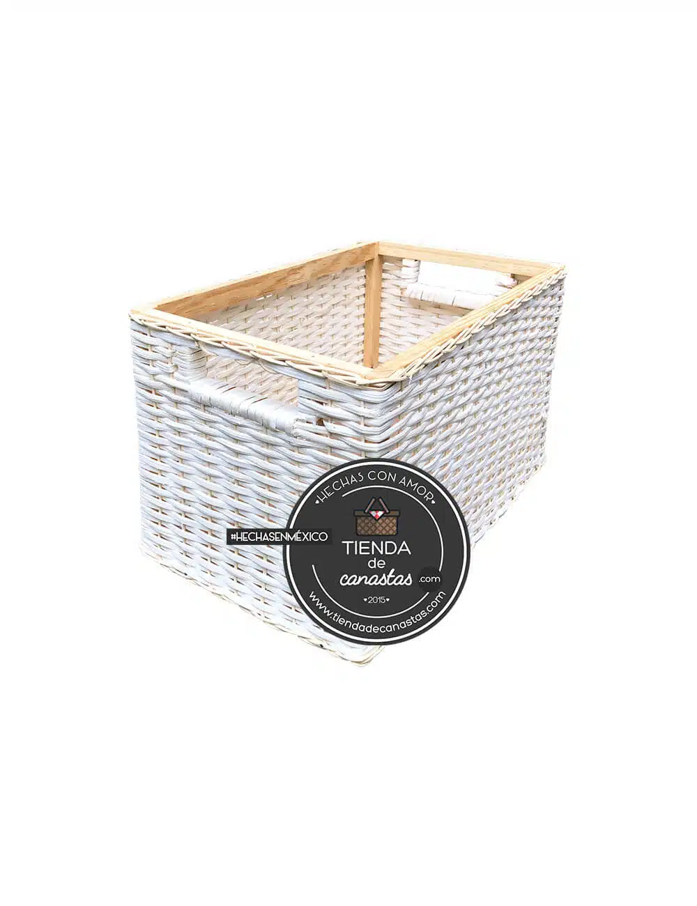 Cajón Rectangular Alto de Mimbre Chico x Tienda de Canastas
