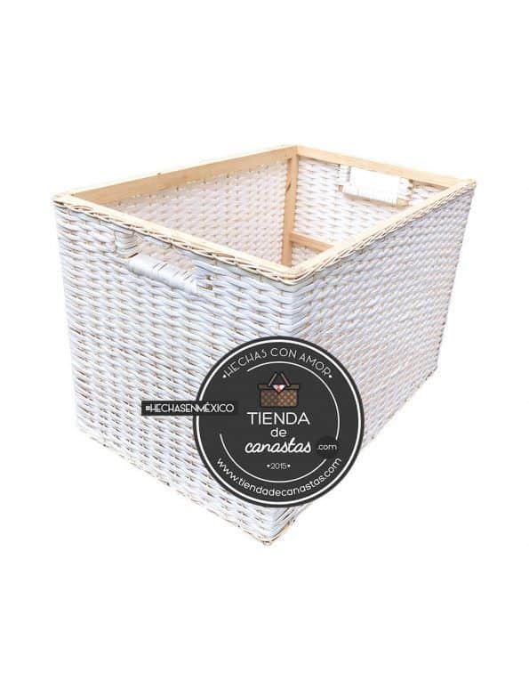 Cajón Rectangular Alto de Mimbre Grande x Tienda de Canastas