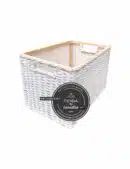 Cajón Rectangular Alto de Mimbre Mediano x Tienda de Canastas