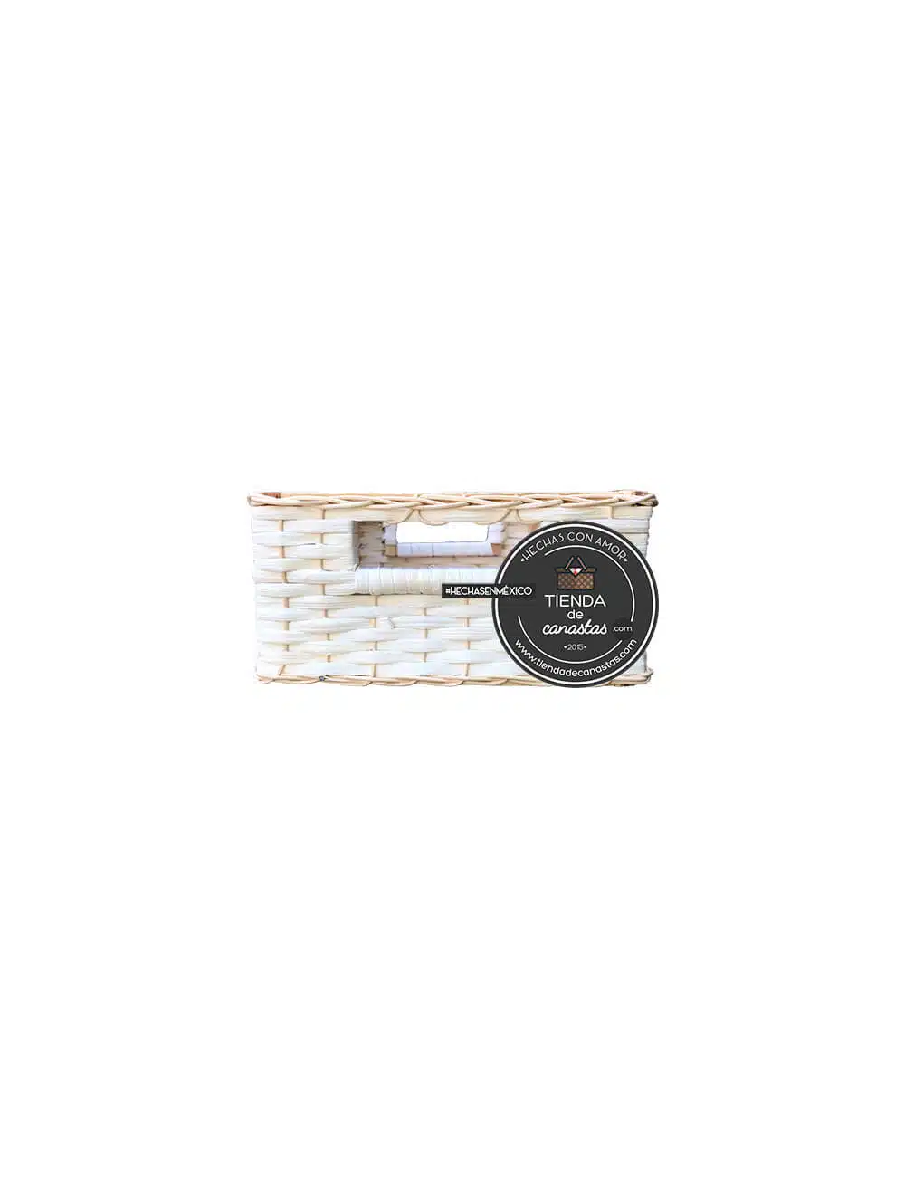 Cajón Rectangular Bajo de Mimbre Frente Chico x Tienda de Canastas