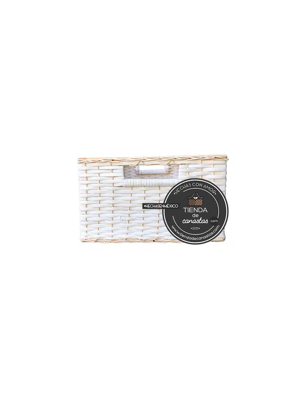 Cajón Rectangular Bajo de Mimbre Frente Mediano x Tienda de Canastas