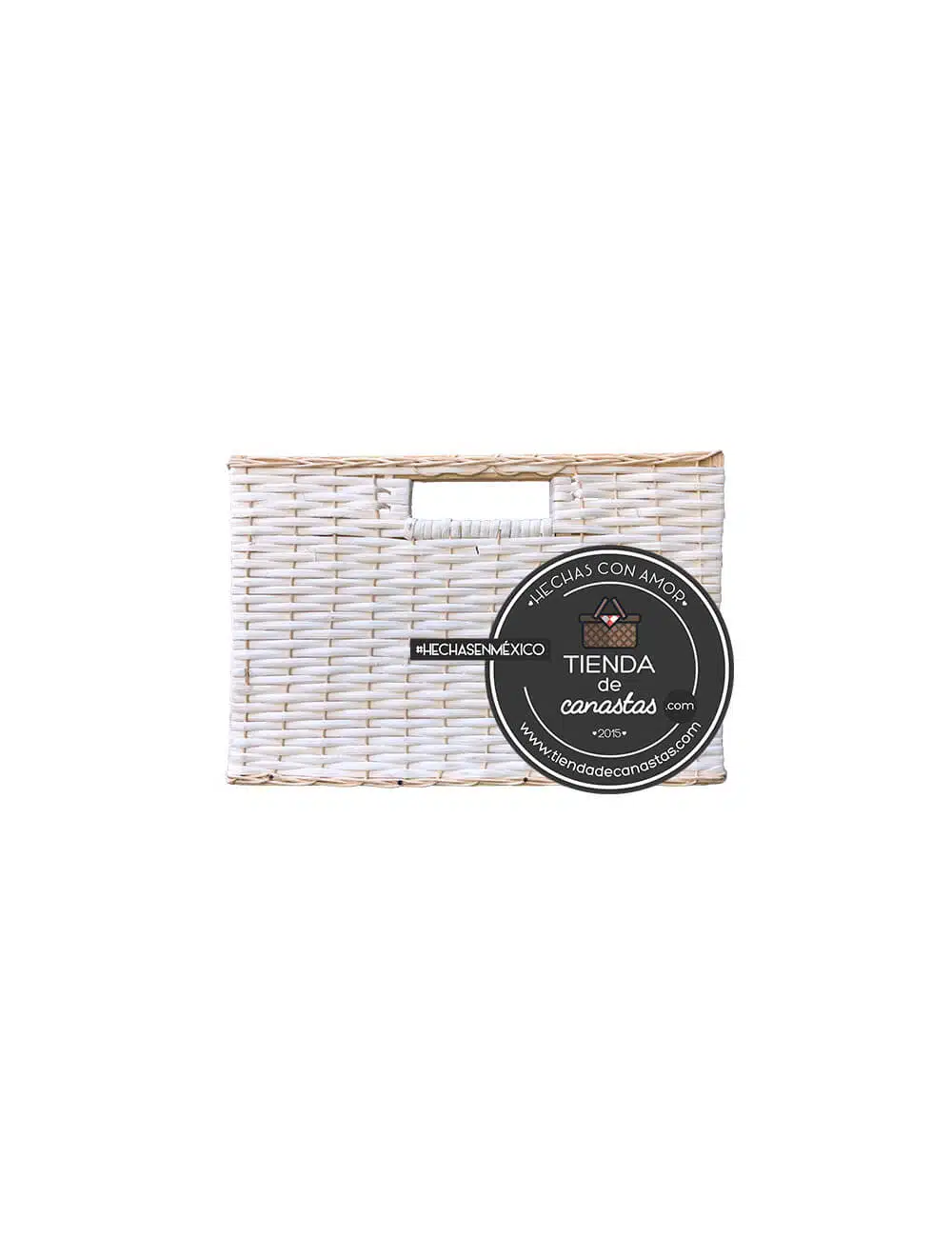 Cajón Rectangular Bajo de Mimbre Frente Grande x Tienda de Canastas