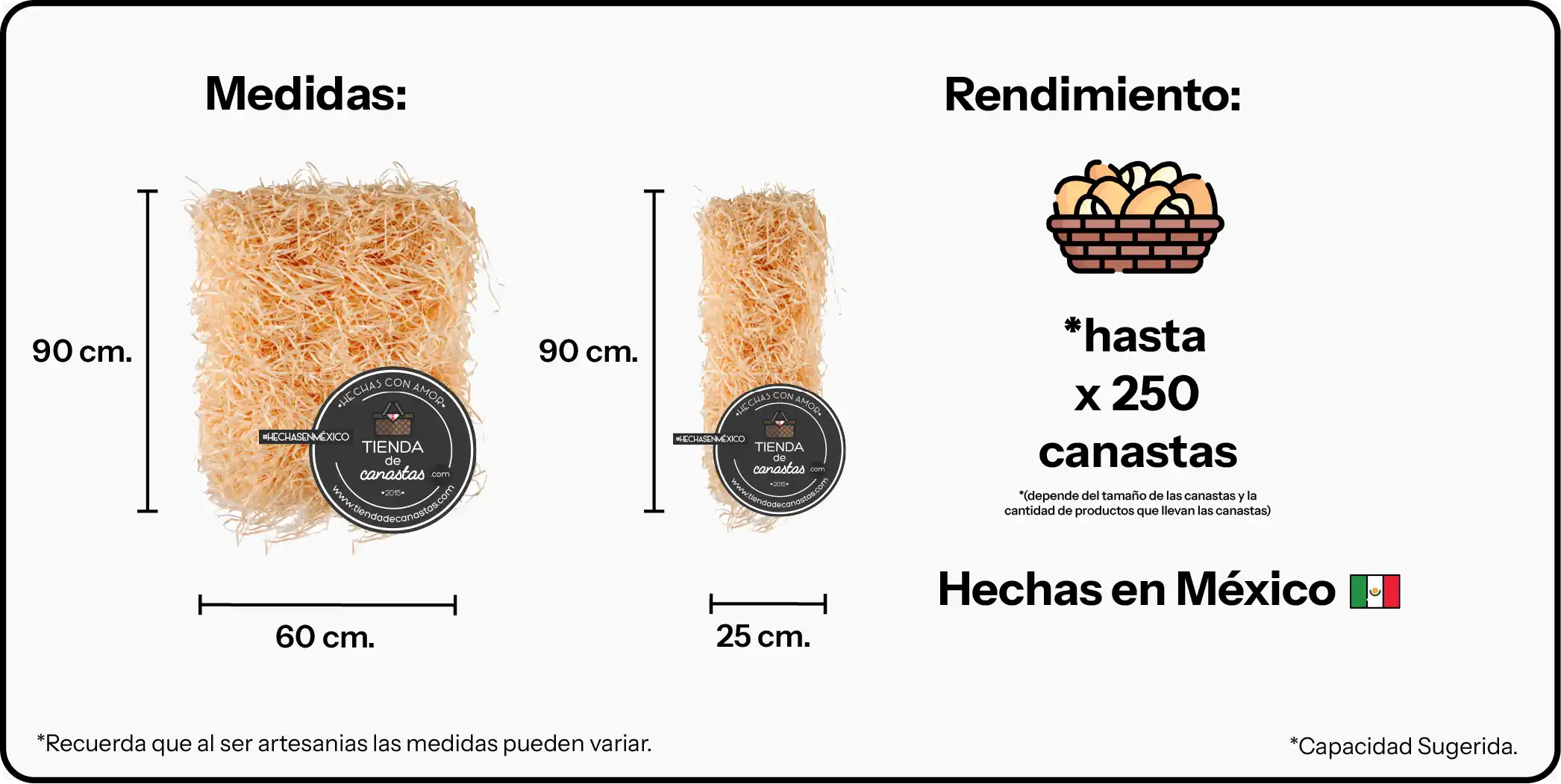 Medidas Paca de Viruta x Tienda de Canastas