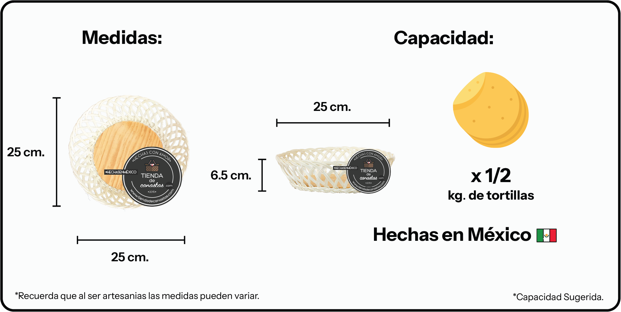 Medidas Plato de Mimbre x Tienda de Canastas