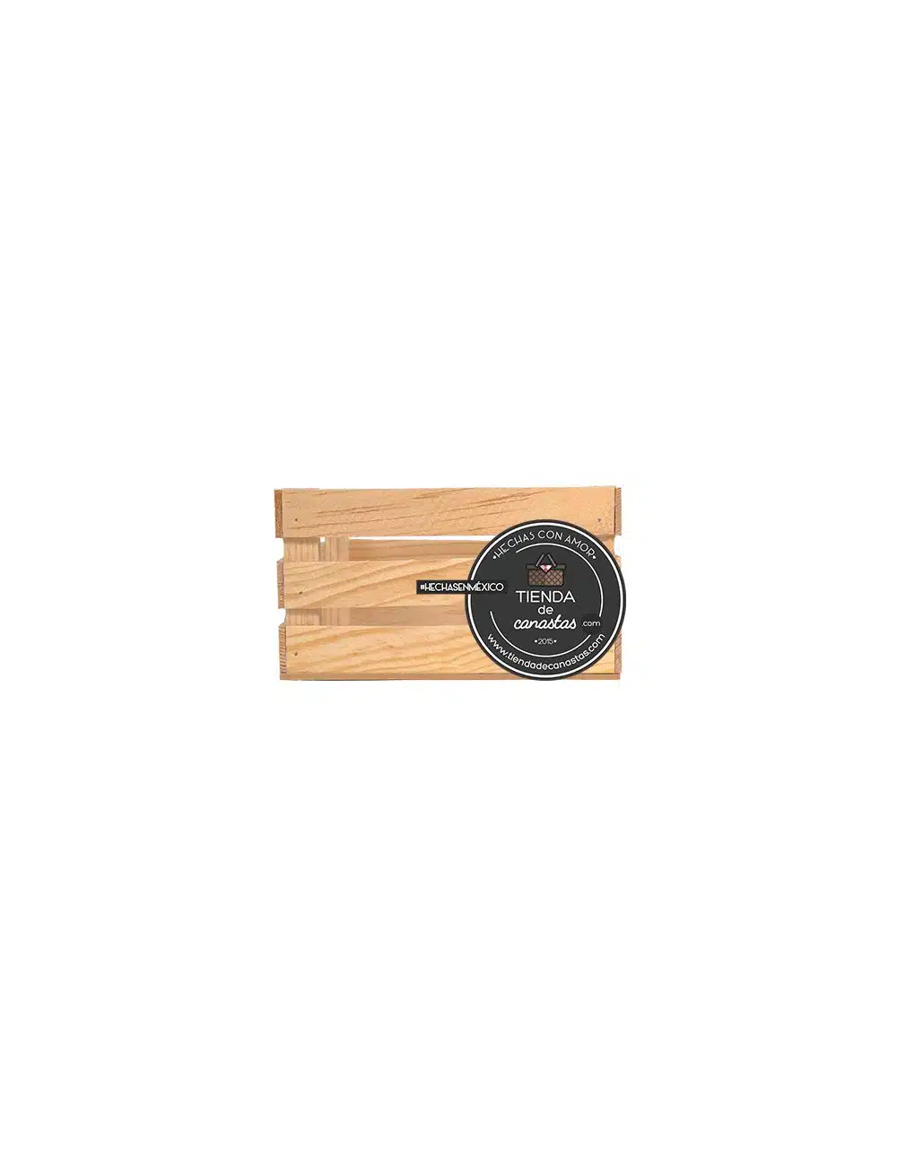 Huacal de Madera 20 x 15 cm Frente x Tienda de Canastas