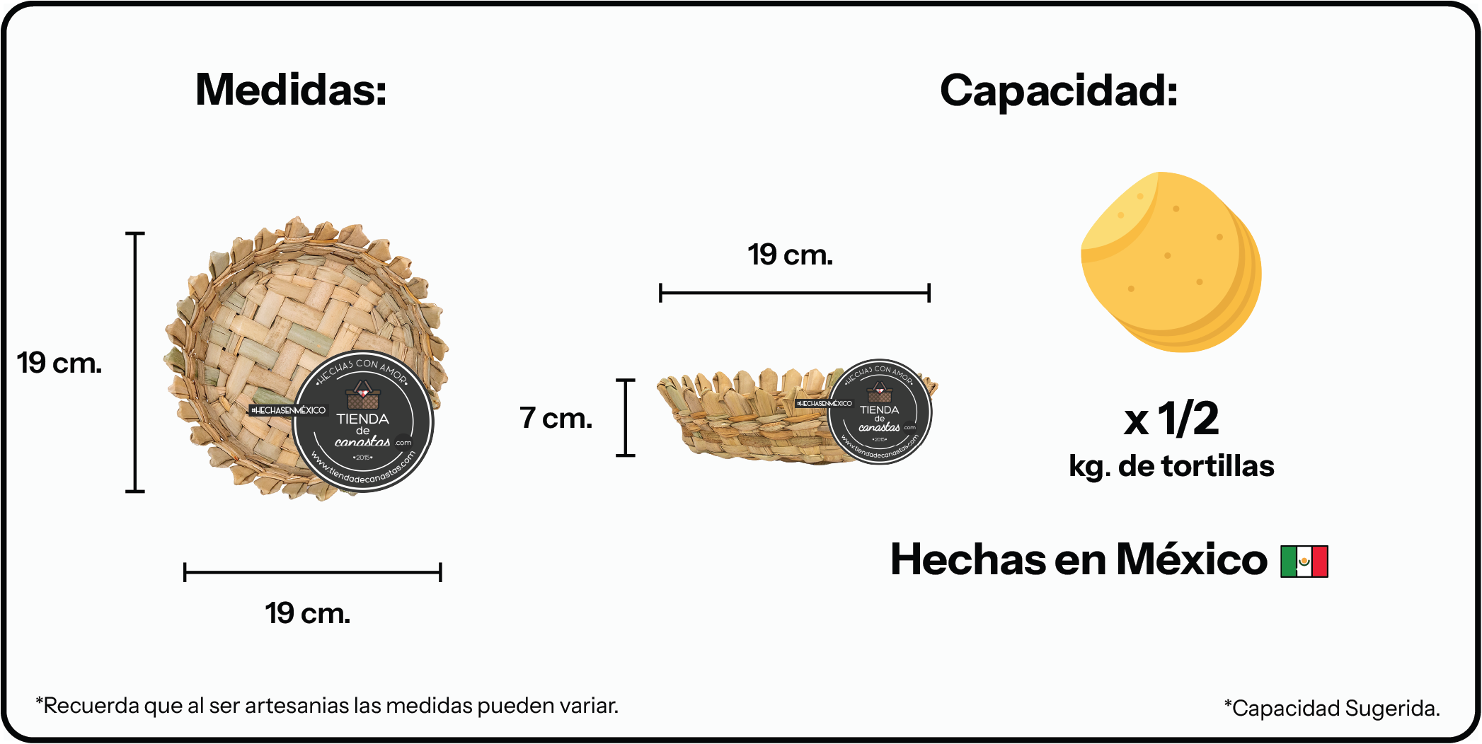 Medidas Plato de Tule Kuppa x Tienda de Canastas