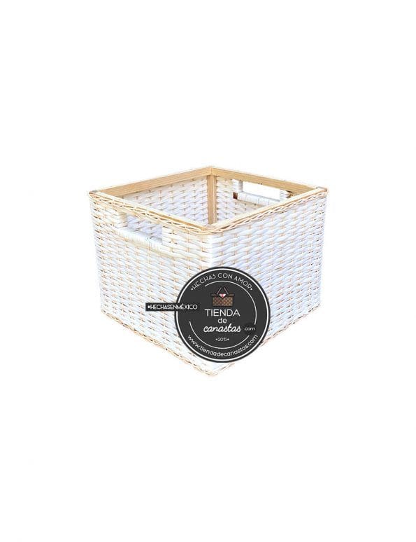 Cajón Cuadrado Alto de Mimbre Chico x Tienda de Canastas