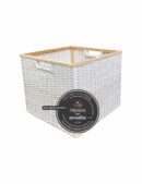 Cajón Cuadrado Alto de Mimbre Grande x Tienda de Canastas