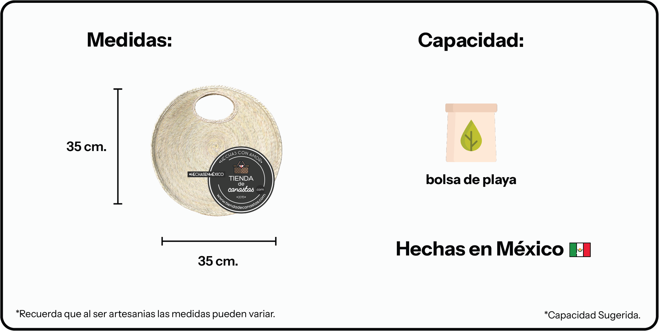 Medidas Bolsa Tulum Chica x Tienda de Canastas