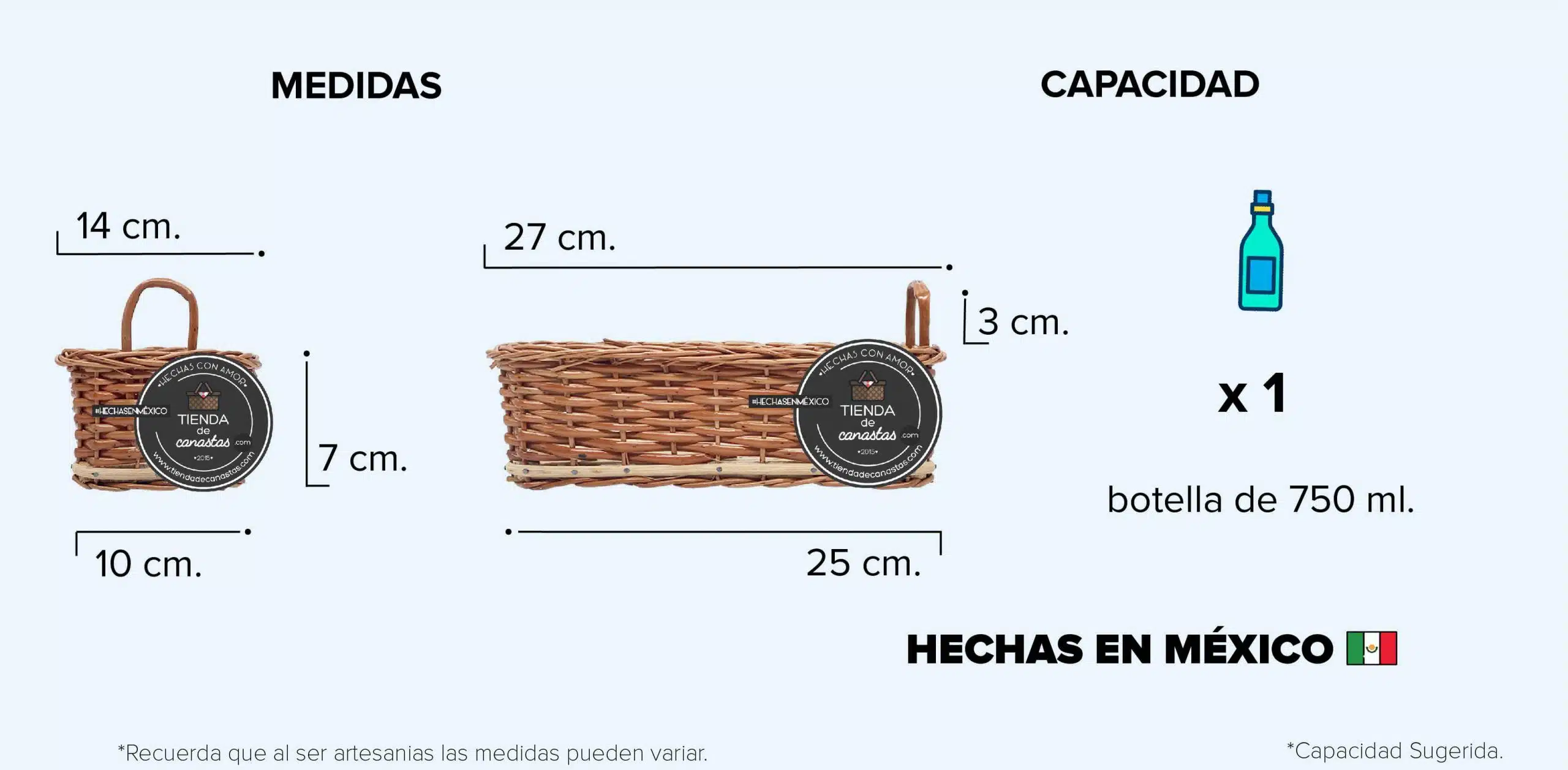 Portabotella de Vara Portuguesa Medidas x Tienda de Canastas