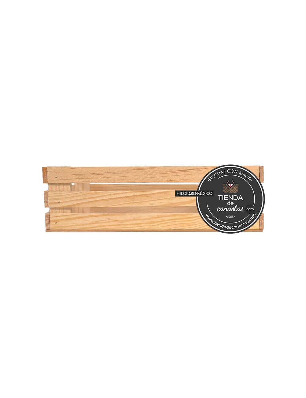 Huacal de Madera 35 x 25 cm Frente x Tienda de Canastas