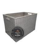 Cajón Rectangular Alto de Mimbre Grande Gris x Tienda de Canastas