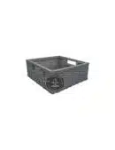 Cajón Cuadrado Bajo de Mimbre Chico Gris x Tienda de Canastas