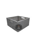 Cajón Cuadrado Bajo de Mimbre Mediano Gris x Tienda de Canastas