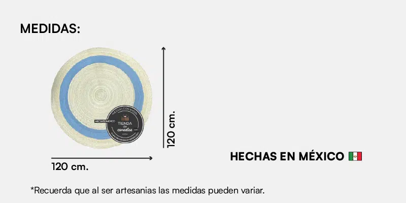 Medida Tapete de Palma con Franja Azul