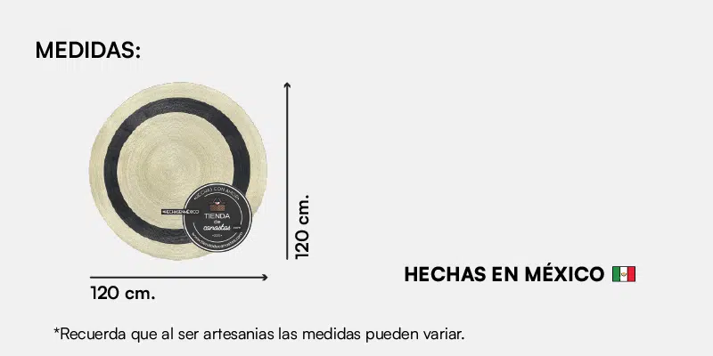 Medida Tapete de Palma con Franja Negra