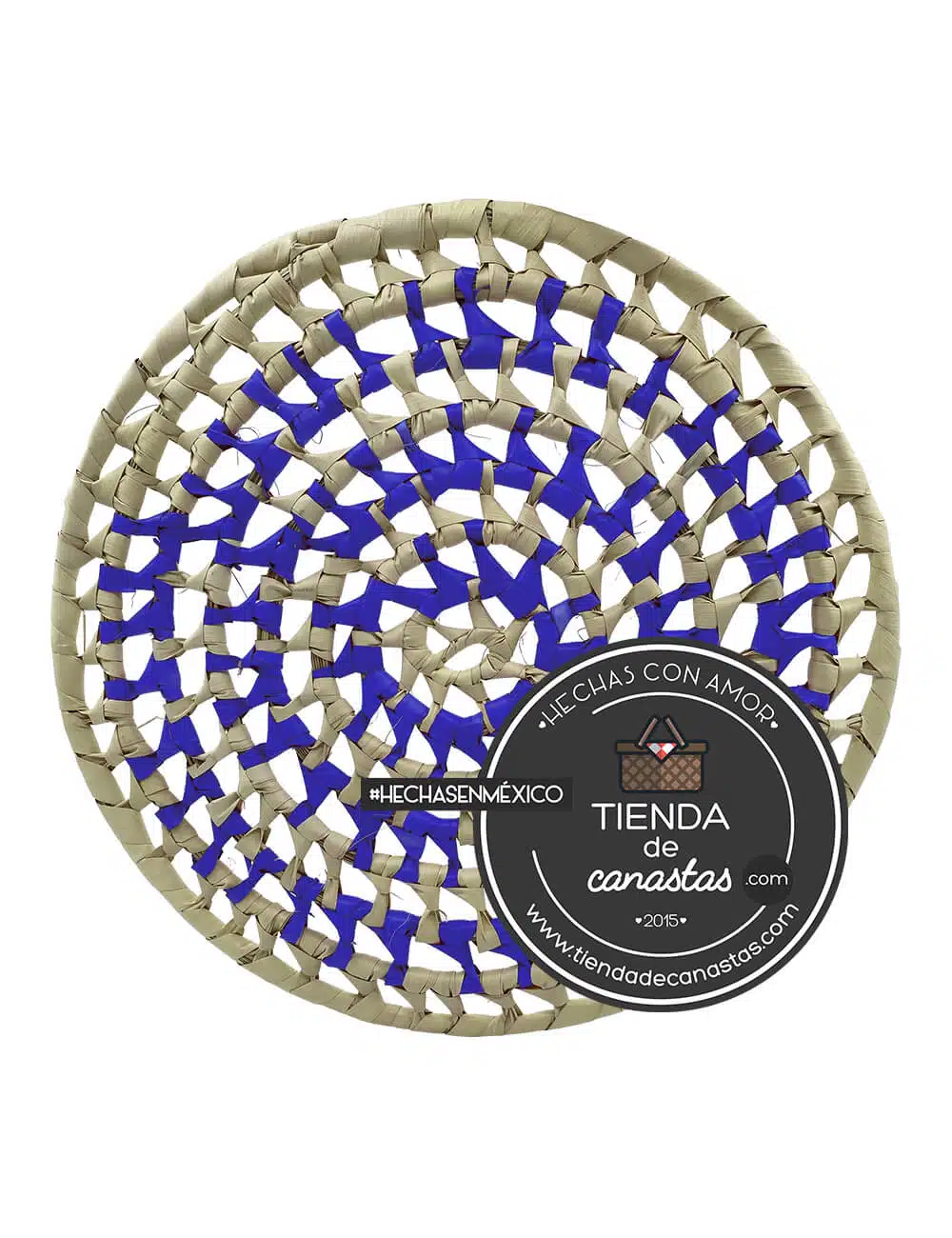 Bajo Plato de Palma Azul x Tienda de Canastas