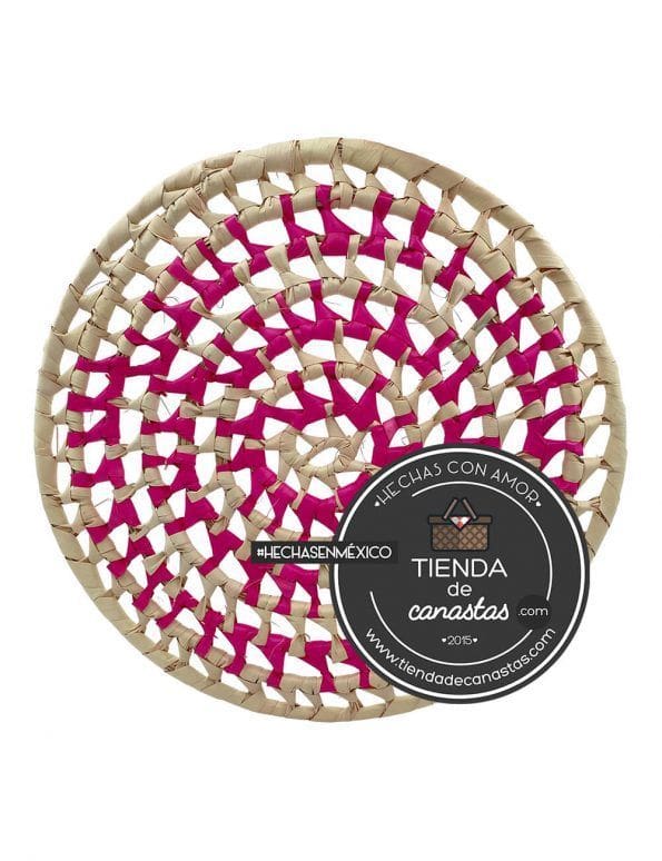 Bajo Plato de Palma Rosa x Tienda de Canastas