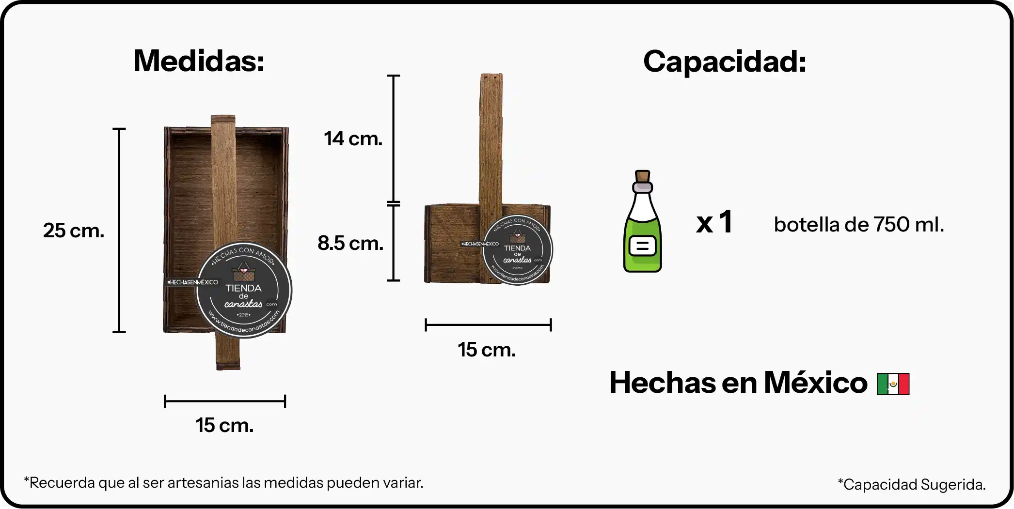 Medidas Canastilla Braun x Tienda de Canastas