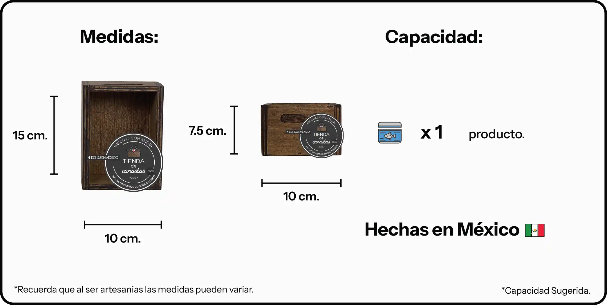 Medidas Medidas Caja Braun Rectangular Mini x Tienda de Canastas