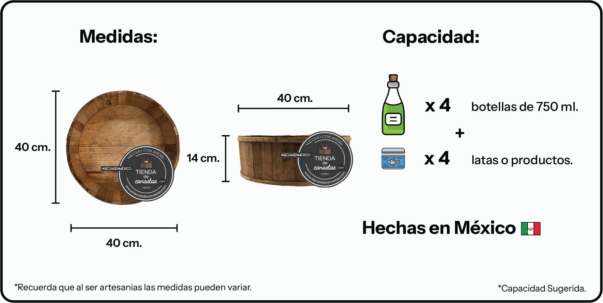 Medidas Redondel Grande x Tienda de Canastas