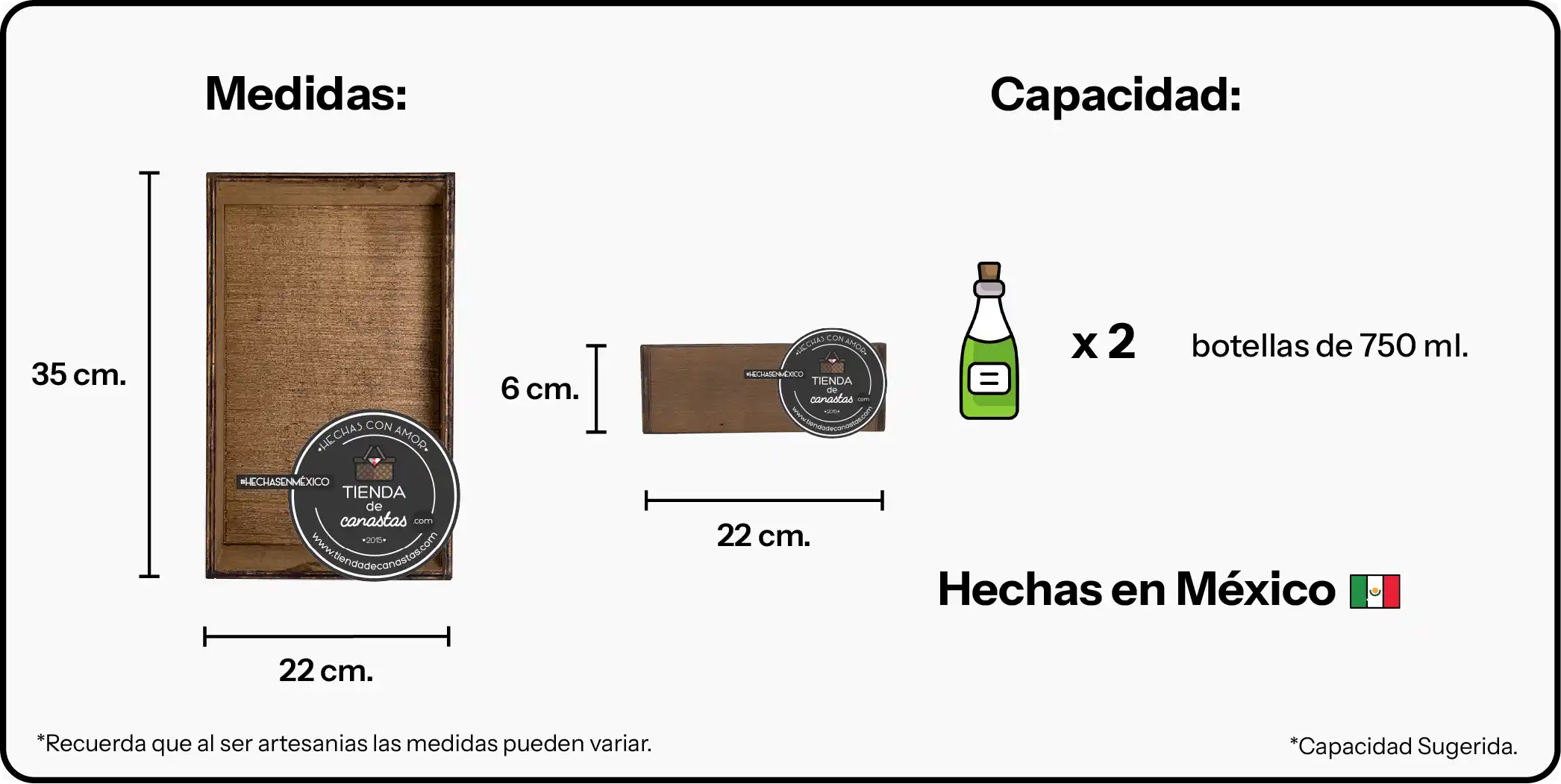 Medidas Charola Braun x Tienda de Canastas