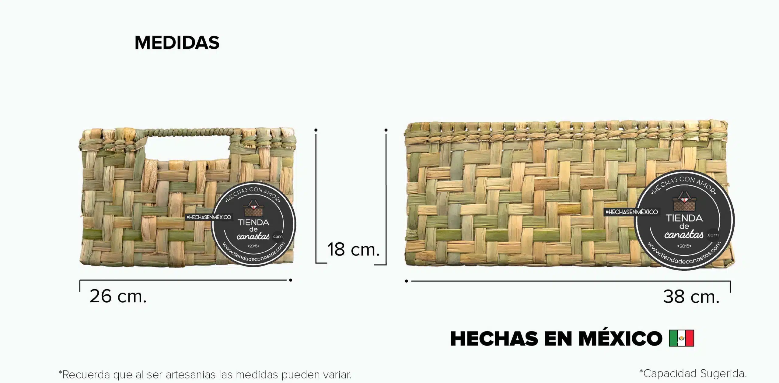 Medidas Cajón de Tule Grande x Tienda de Canastas