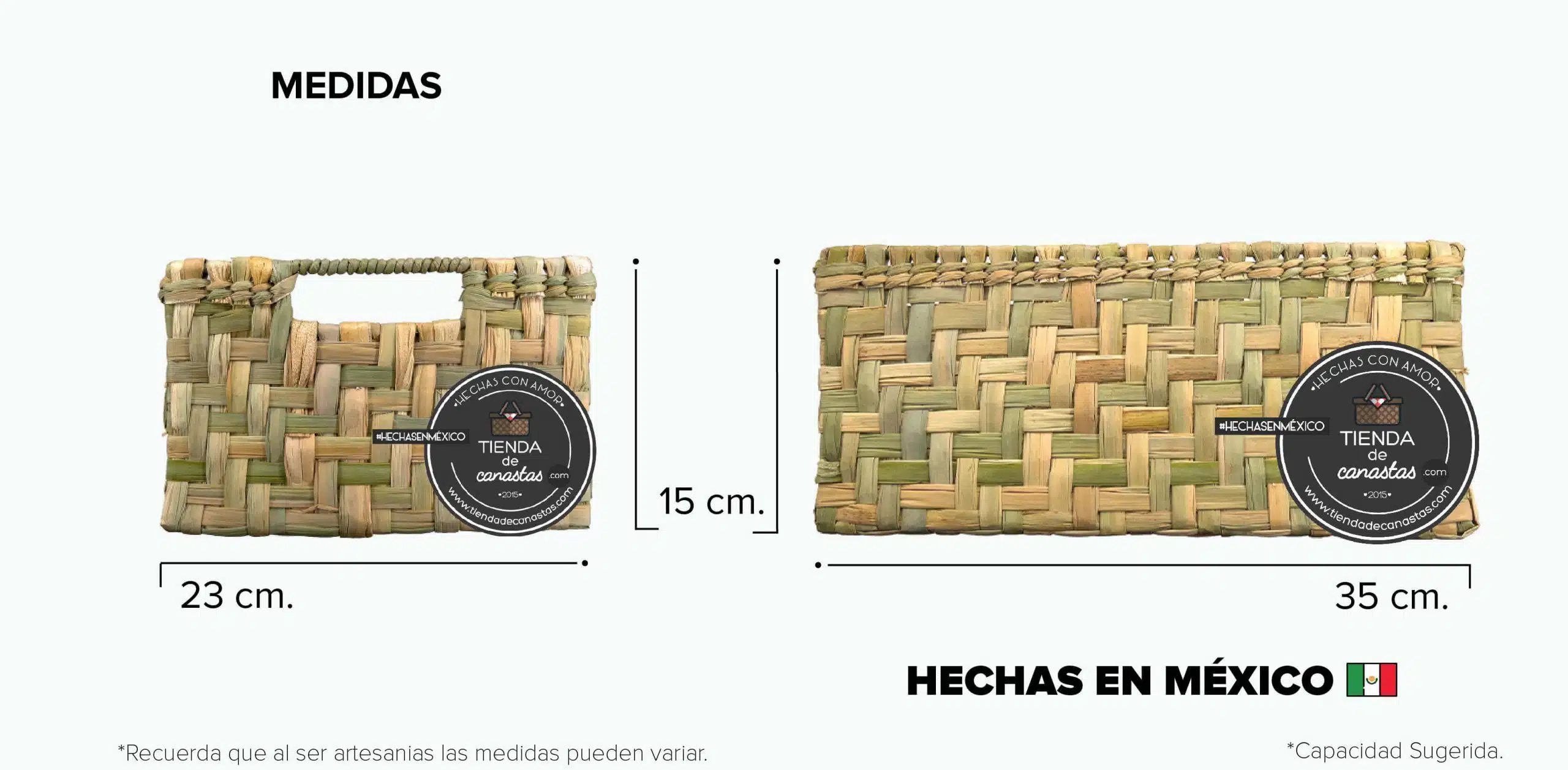 Medidas Cajón de Tule Mediano x Tienda de Canastas