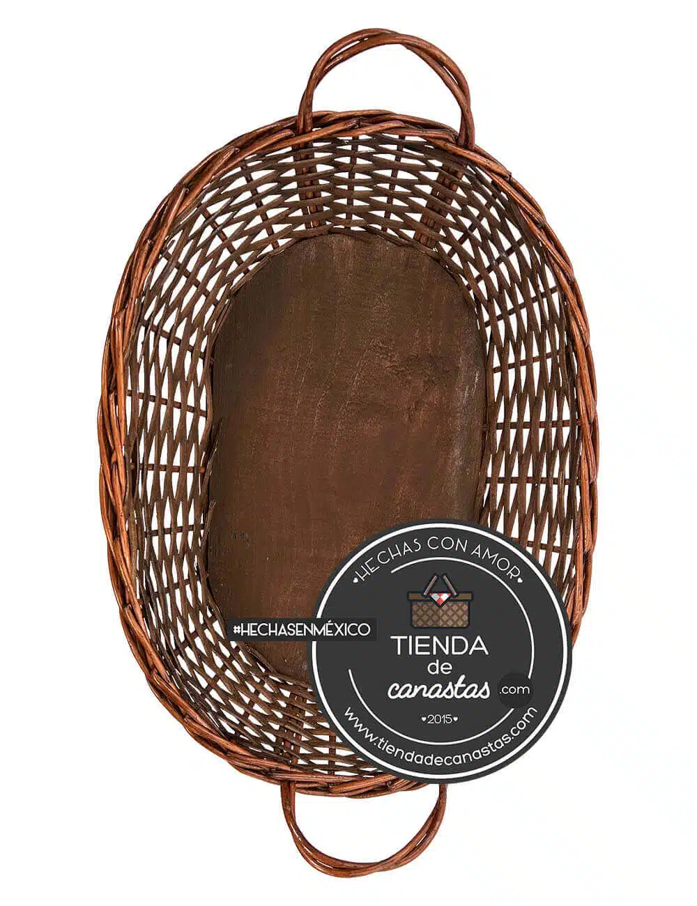 Charola Portuguesa Ovalada Chocolate Grande x Tienda de Canastas
