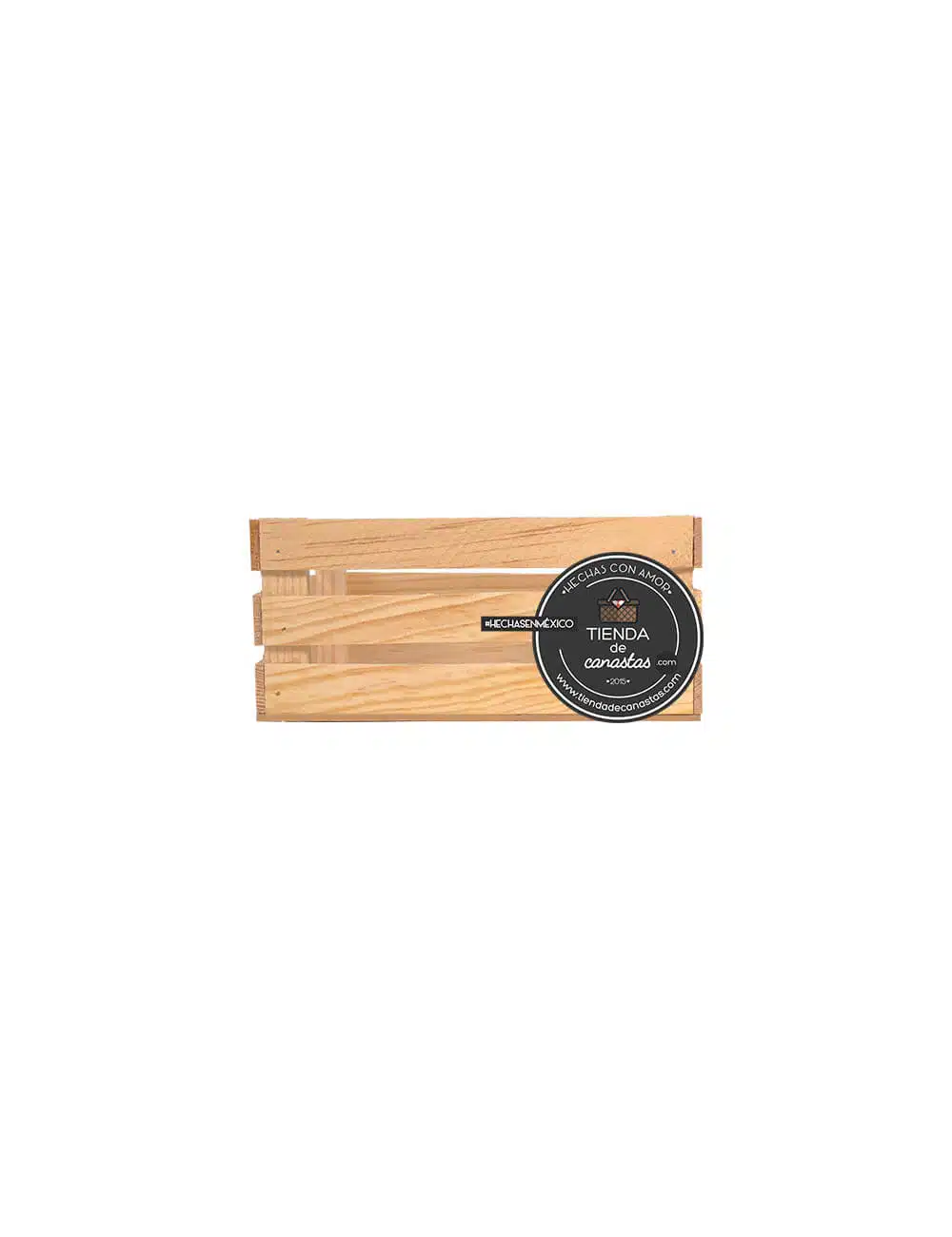Huacal de Madera 30 x 20 cm Frente x Tienda de Canastas