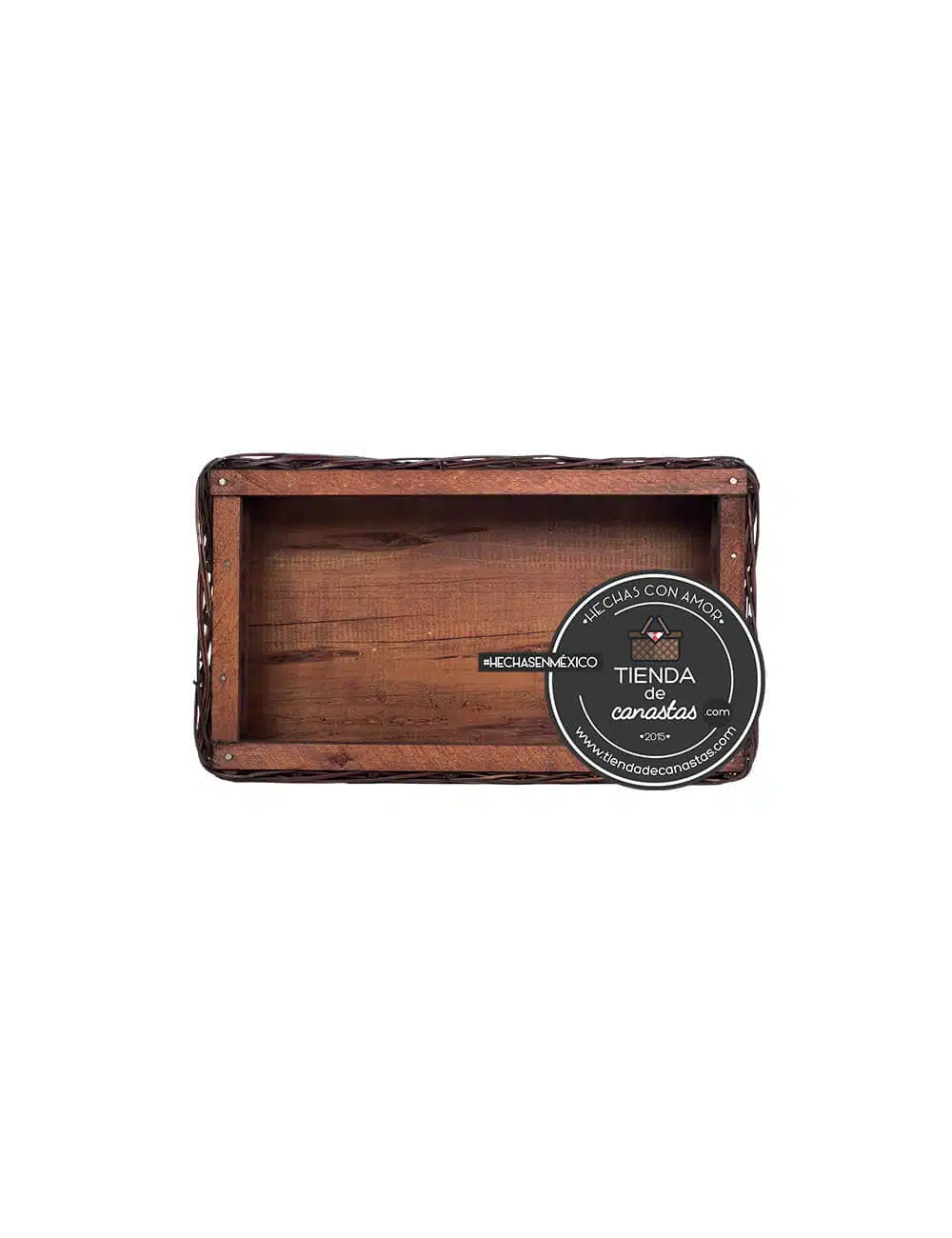 Cajón Rectangular Chocolate Chico Arriba x Tienda de Canastas
