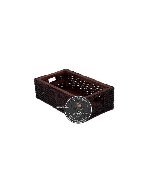 Cajón Rectangular Chocolate Chico x Tienda de Canastas