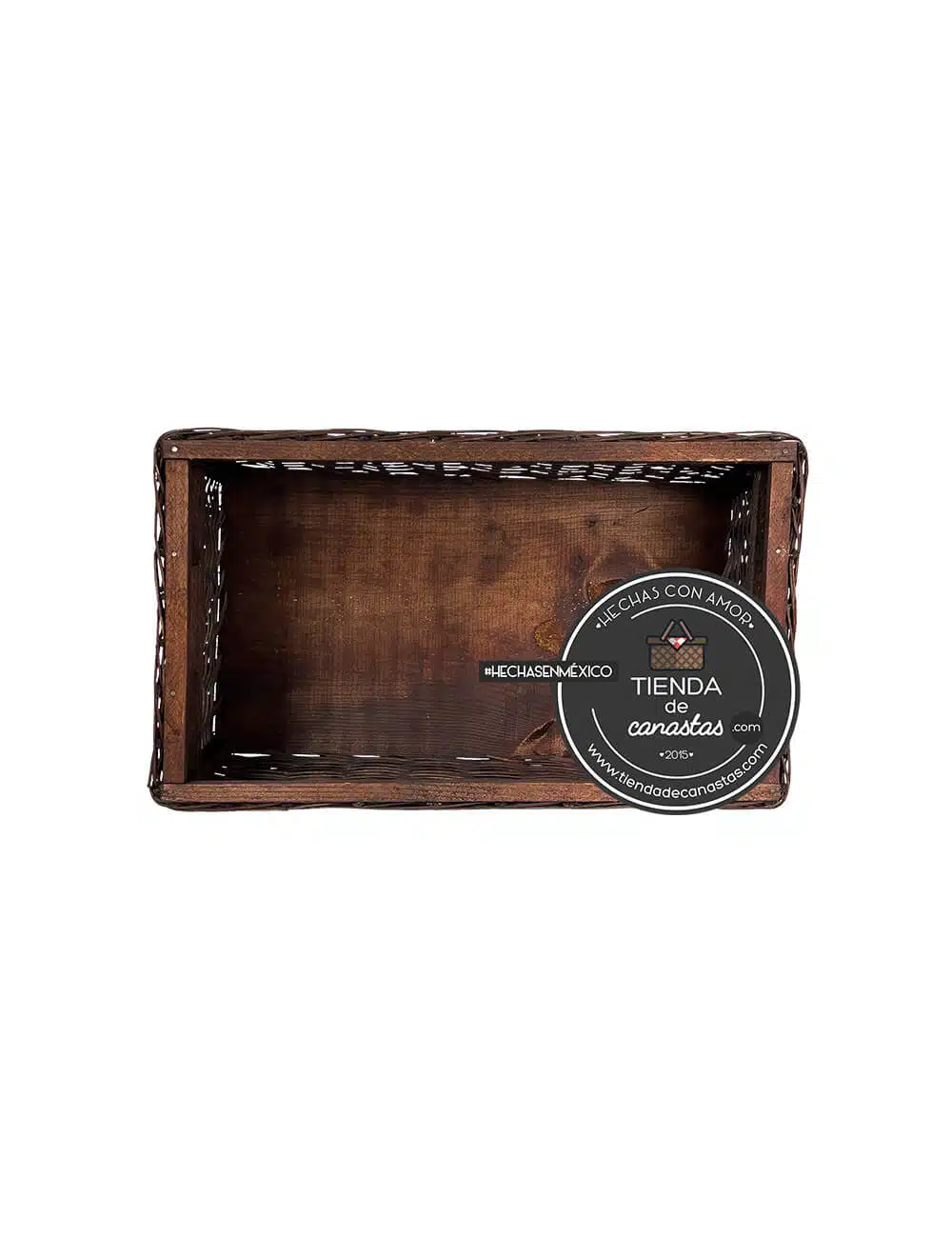 Cajón Rectangular Chocolate Mediano Arriba x Tienda de Canastas