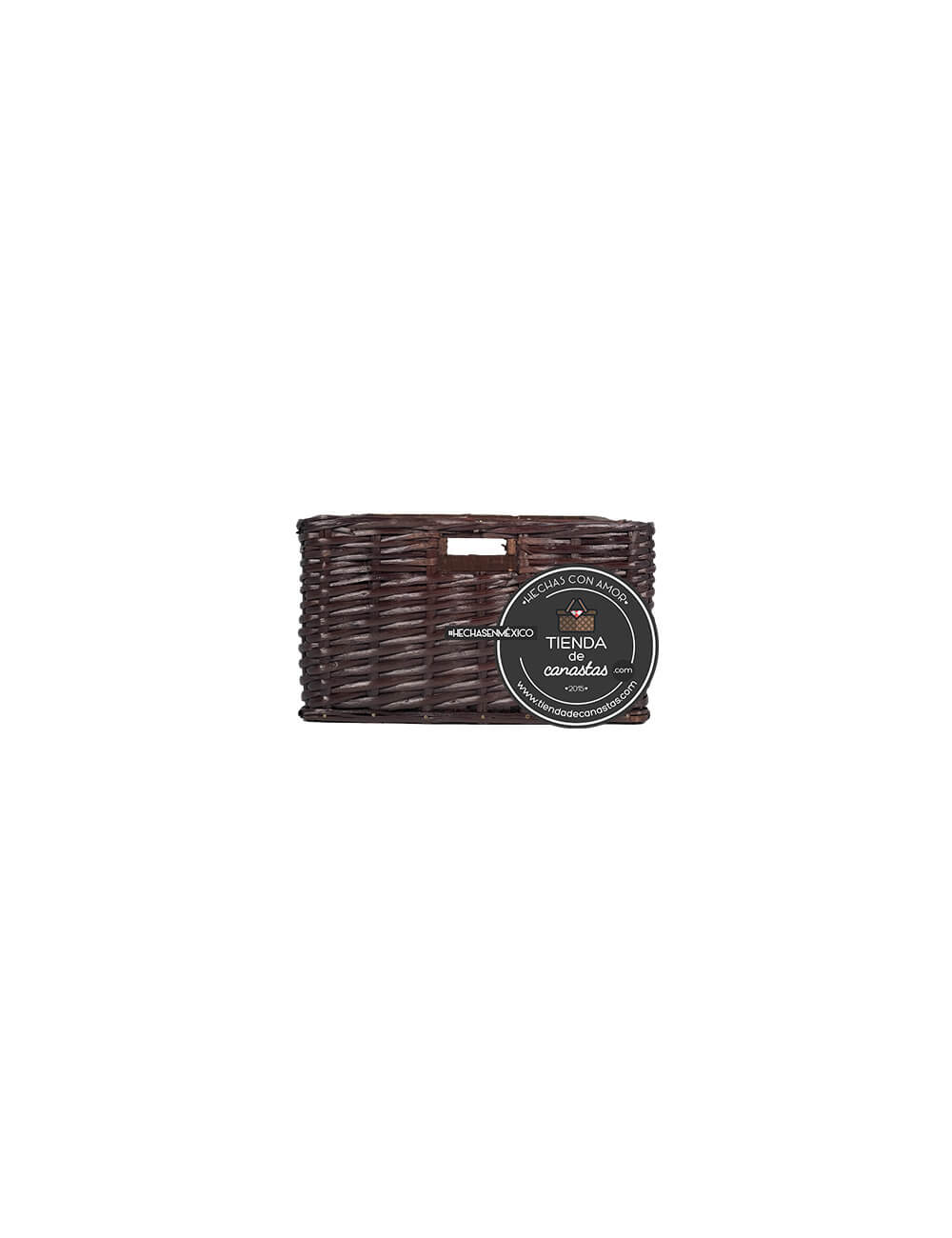Cajón Rectangular Chocolate Frente x Tienda de Canastas