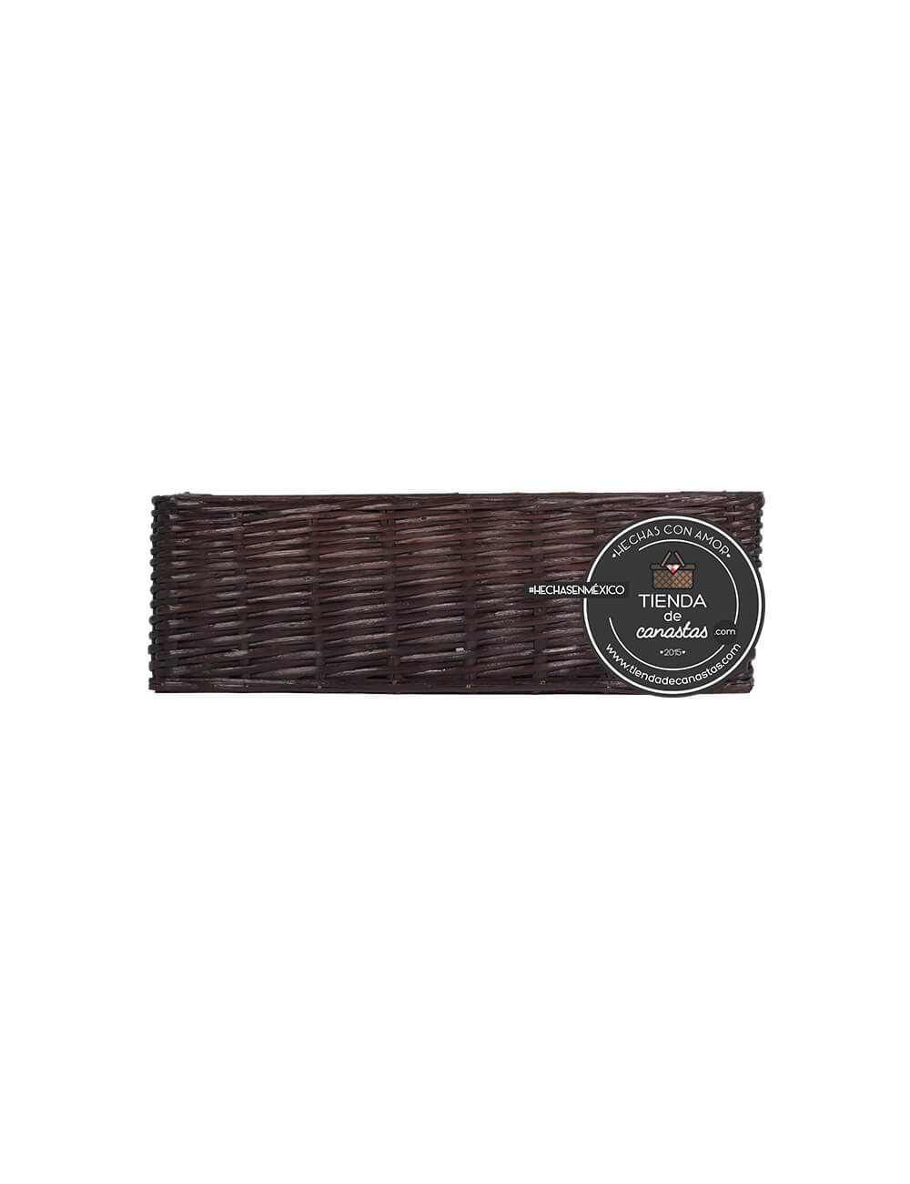 Cajón Rectangular Chocolate Mediano Lado x Tienda de Canastas