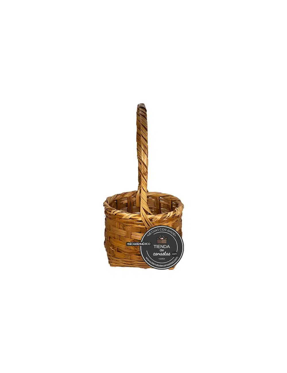 Canasta Bucket de Carrizo Chica Lado x Tienda de Canastas