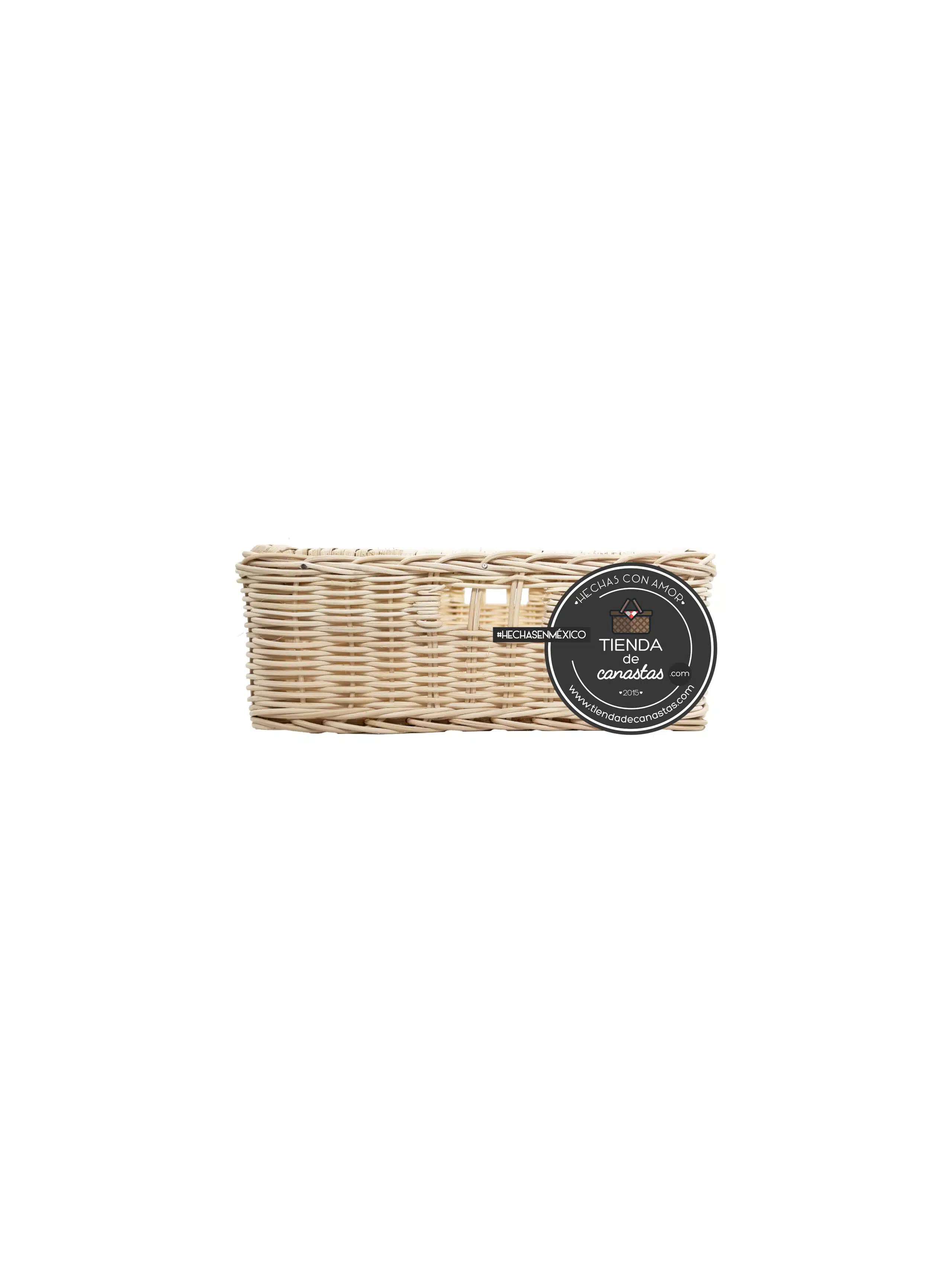 Cajón Deluxe de Mimbre Mediano Frente x Tienda de Canastas