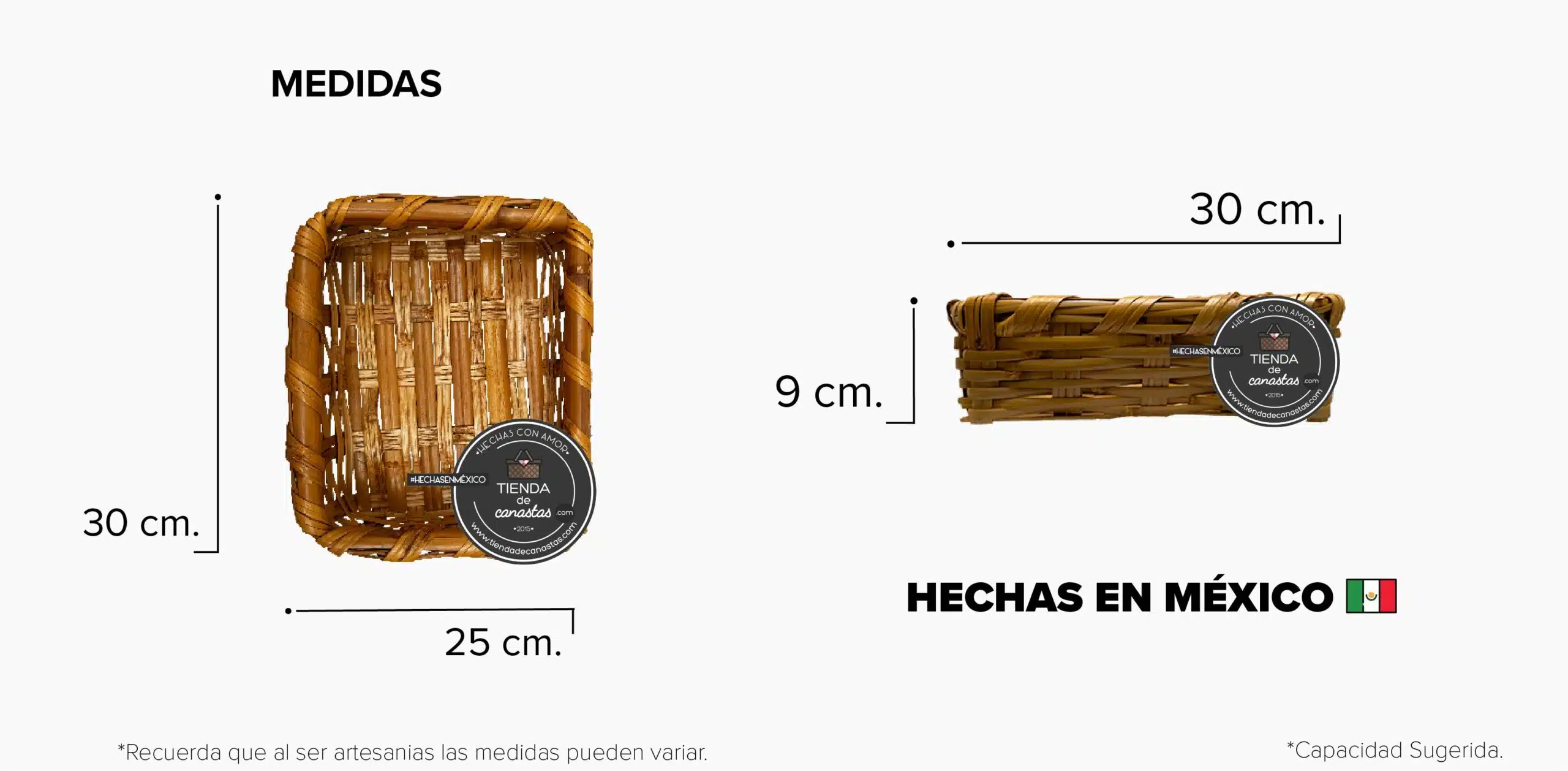 Medidas Jabonera de Carrizo Mediana x Tienda de Canastas