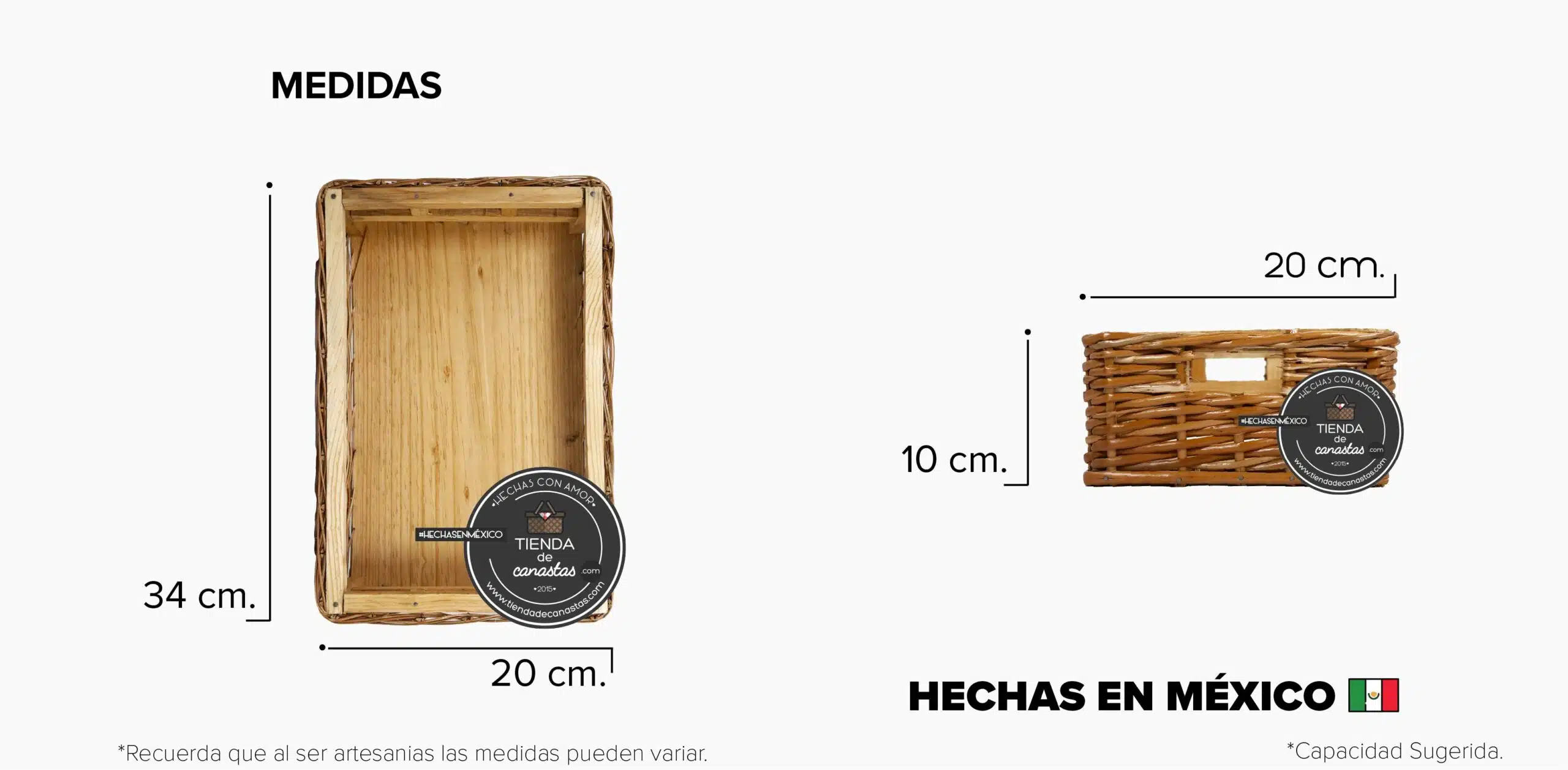 Medidas Cajón Deluxe de Portuguesa Chico x Tienda de Canastas