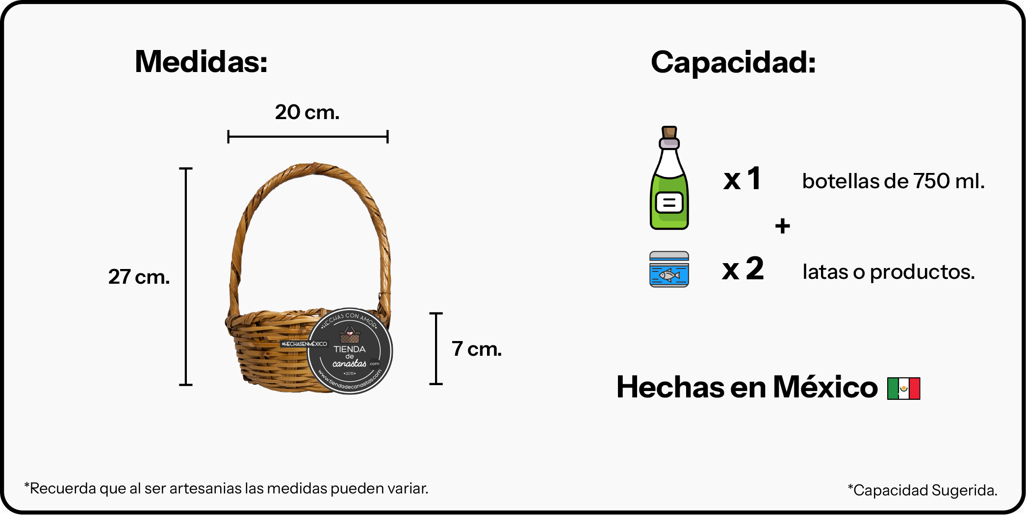 Medidas Canasta Orange Chica x Tienda de Canastas