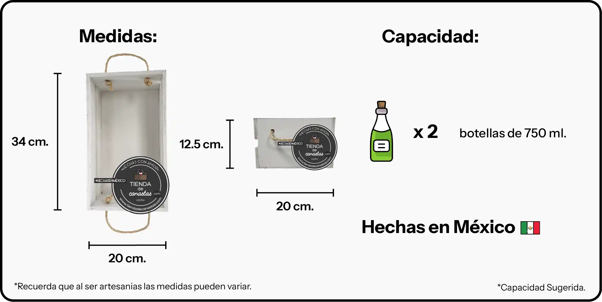 Medidas Caja Vintage Wit x Tienda de Canastas