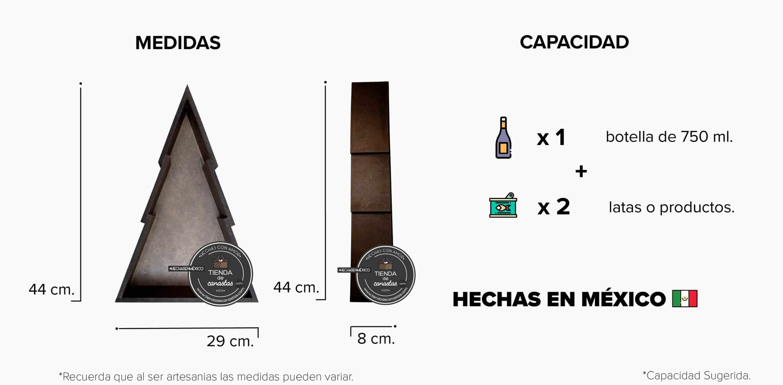 Medidas Caja Árbol Braun Grande x Tienda de Canastas