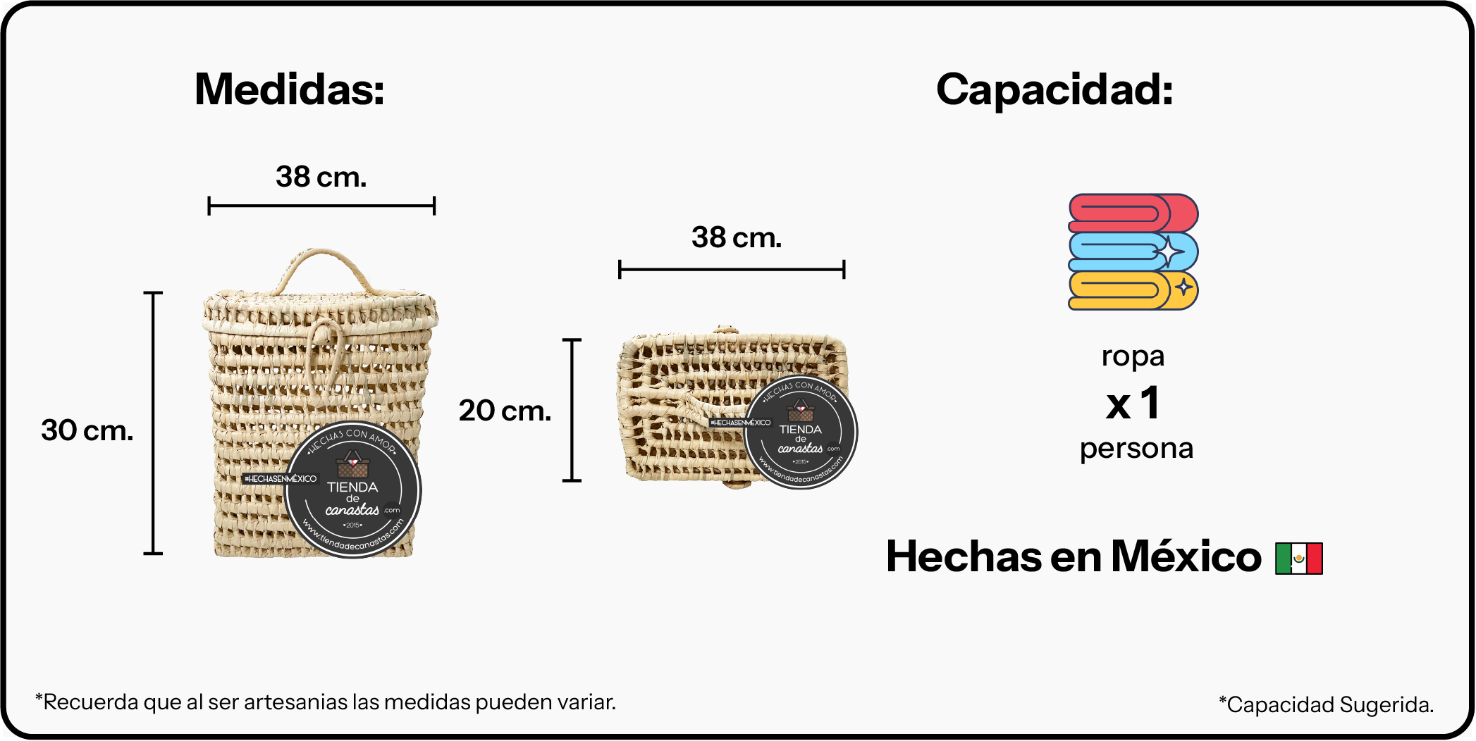 Medidas Bote Honey x Tienda de Canastas