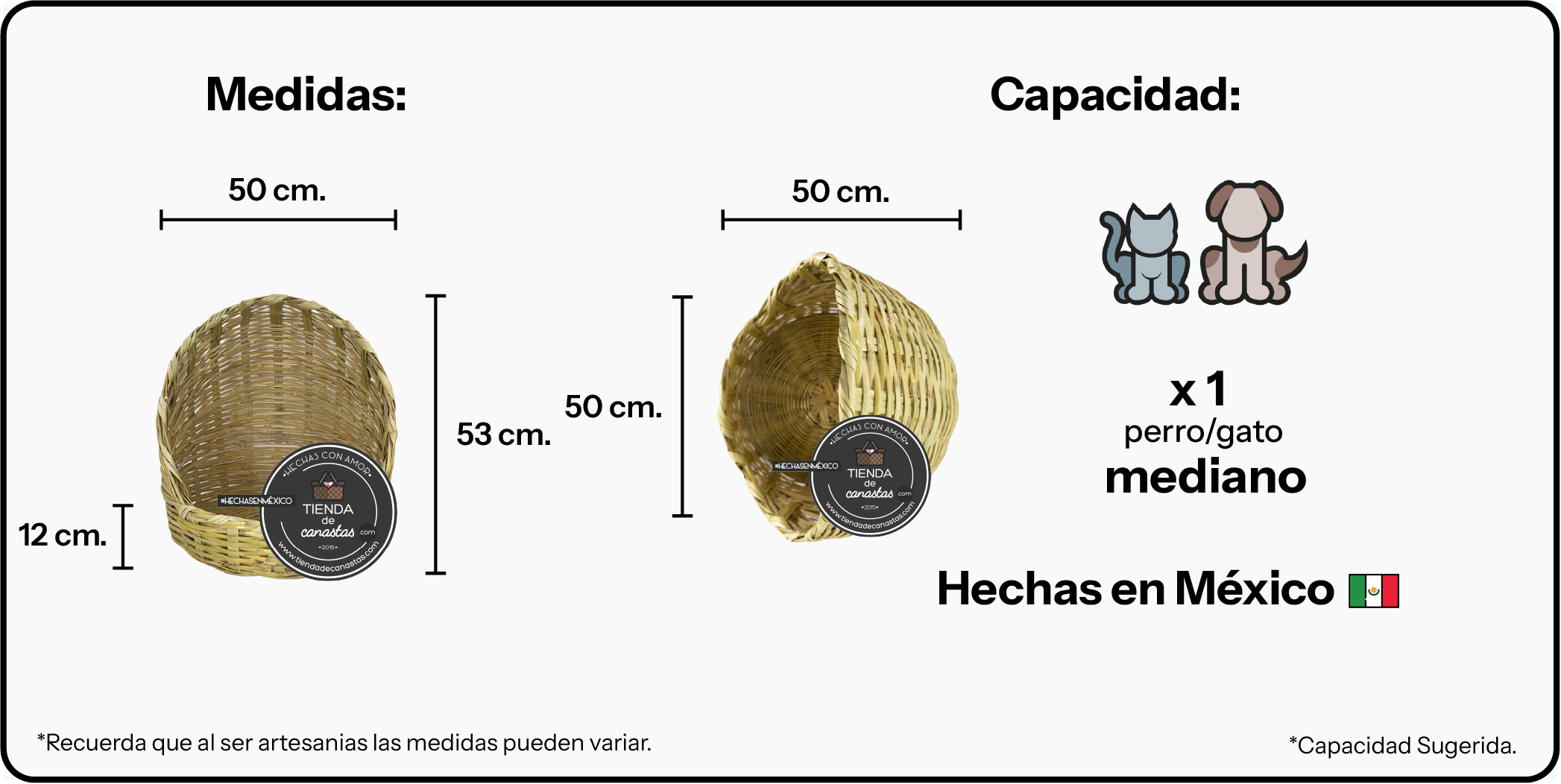 Medidas Gatera Grande x Tienda de Canastas