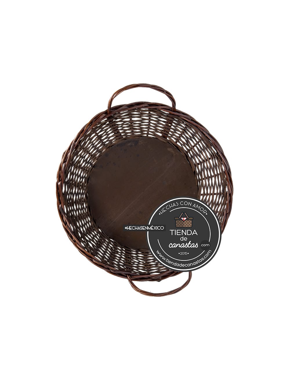 Charola Portuguesa Redonda Chocolate Mediana x Tienda de Canastas
