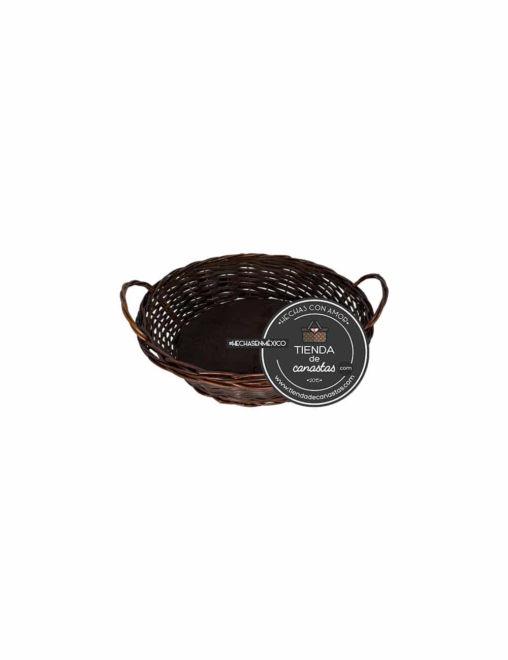 Charola Portuguesa Redonda Chocolate Chica ISO x Tienda de Canastas