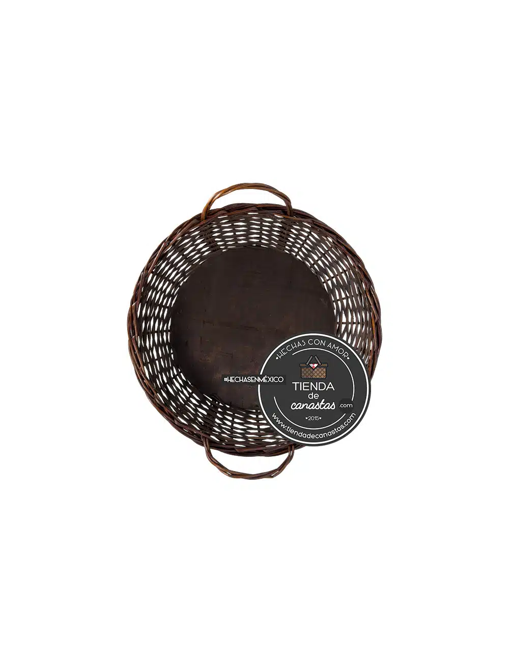 Charola Portuguesa Redonda Chocolate Chica x Tienda de Canastas