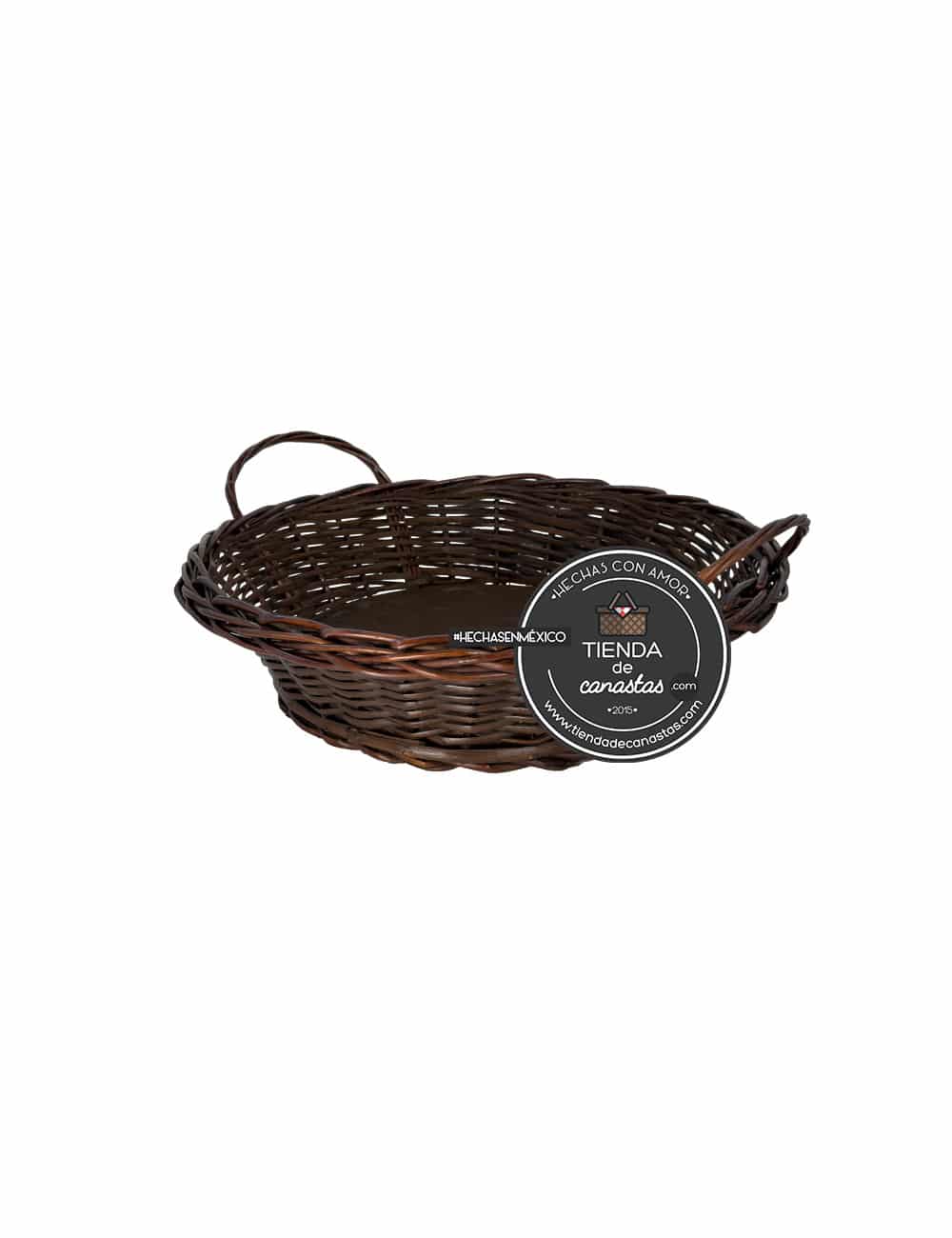 Charola Portuguesa Redonda Chocolate Mediana ISO x Tienda de Canastas