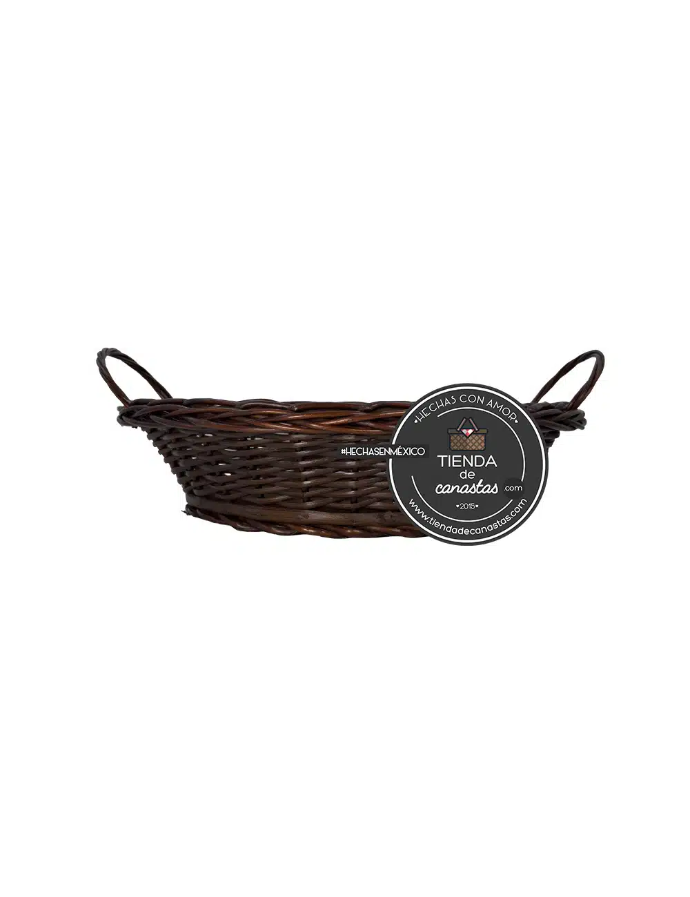 Charola Portuguesa Redonda Chocolate Mediana Lado x Tienda de Canastas