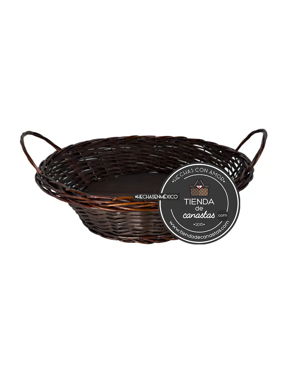 Charola Portuguesa Redonda Chocolate Grande ISO x Tienda de Canastas